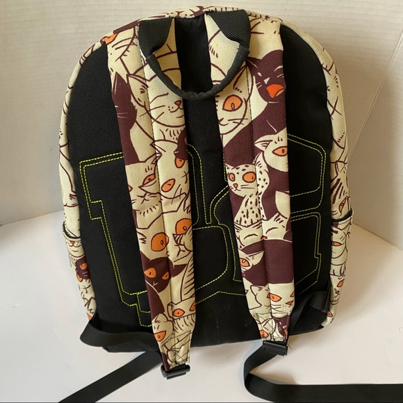 Cat pattern School College Kitty Backpack - O/S - Picture 4 of 16